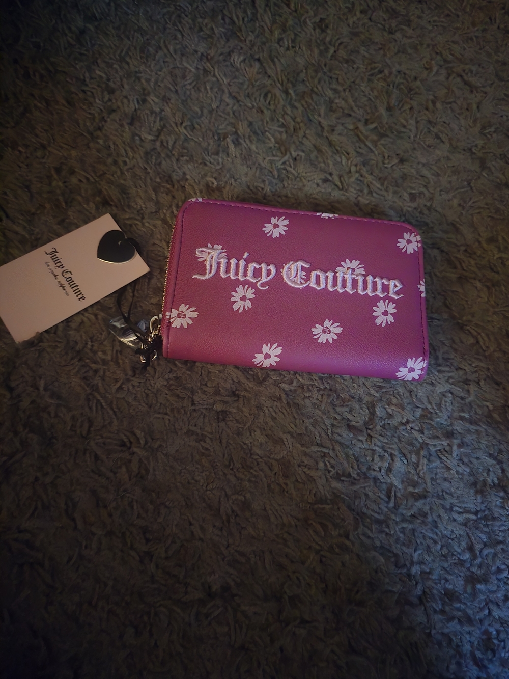 Juicy Couture Pink Floral Zip Wallet - Signature Logo - Picture 2 of 5